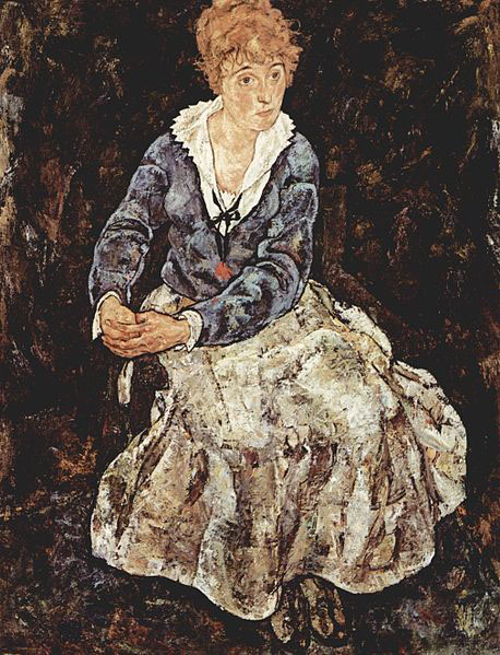 Egon Schiele Portrat der Edith Schiele, sitzend